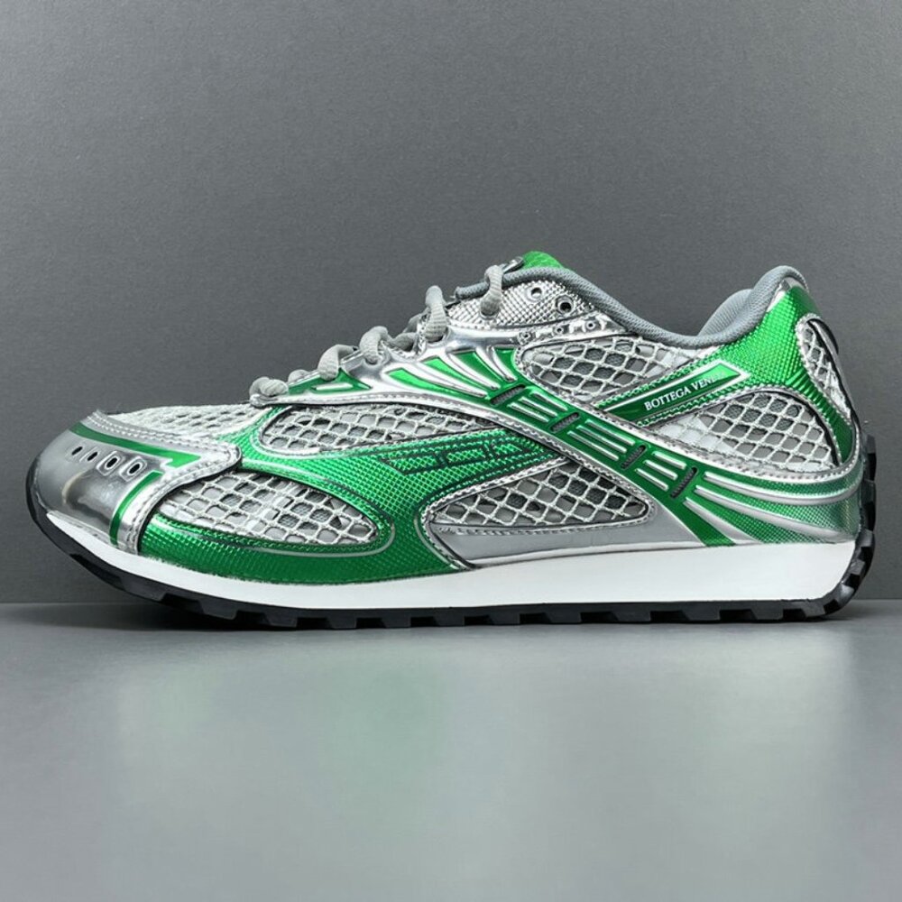 Bottega Veneta Orbit Sneaker lace-up Silver&Green - Picture 8 of 13